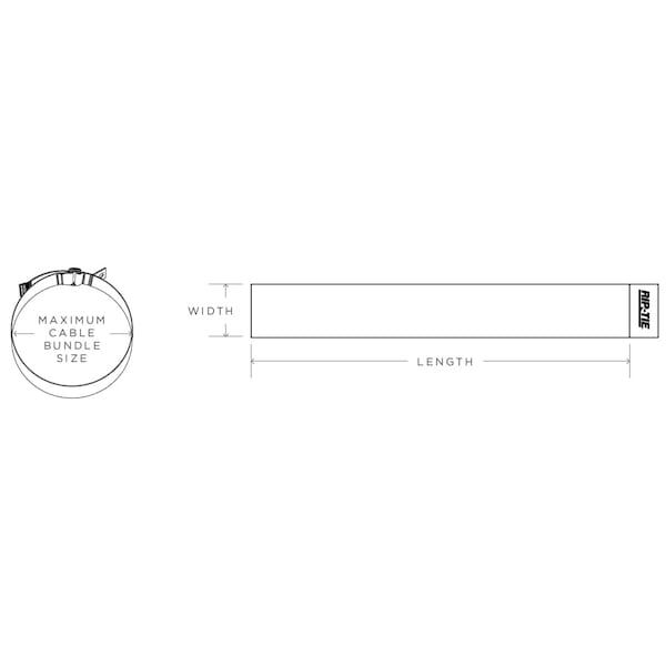 Rip-Tie Heavy Duty Strap, White, 1"x7", PK2 - NW-07-G02-W