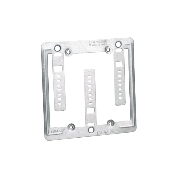 Panduit Low Voltage Retrofit Mntng Plate Bracket, Double Gang, LV-W-2G, PK 50 - LV-W-2G