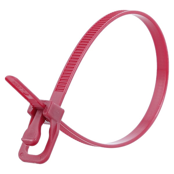 Retyz Releasable Tie, Maroon, Nylon, PK100 - EVT-S16MR-TA