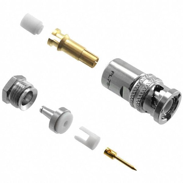 Remington Industries TRB PL75-47 Twinaxial Connector Components, Bayonet Coupling Straight Plug for M17/176-00002 Cables - PL75-47