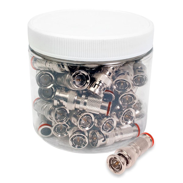 Quest Technology International BNC (Male) Compression Connectors, 75 Ohm - Rg-59, 50/Jar - COM-2059-50J