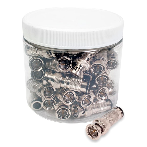 Quest Technology International BNC (Male) Compression Connectors, 75 Ohm - Rg-6, 50/Jar - COM-2006-50J