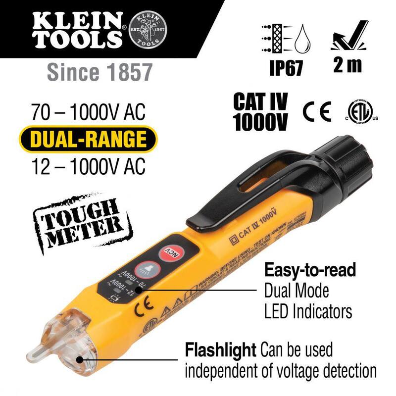 Kit de prueba eléctrica sin contacto de voltaje y receptáculo GFCI Premium de Klein Tools - RT250KIT
