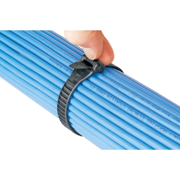 Panduit 8.5" L Releasable Miniature Cable Tie BK PK 100 - ERT2M-C20