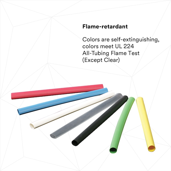 3M Shrink Tubing, 0.125in ID, Colors, 6in, PK28 - FP301-1/8-6"-ASSORTED-10-28 PC PKS