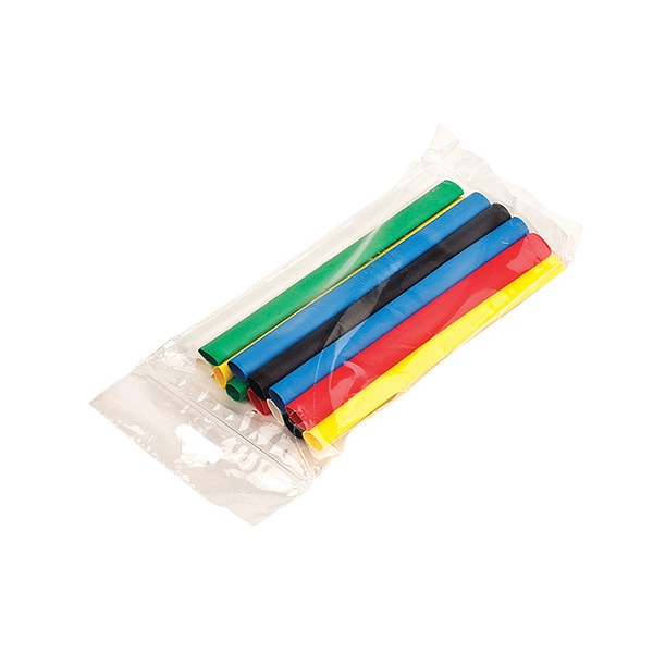 3M Shrink Tubing, 0.125in ID, Colors, 6in, PK28 - FP301-1/8-6"-ASSORTED-10-28 PC PKS
