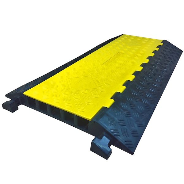 Electriduct Left Turn for The Falcon 5 Channel Cable Protector- Yellow/Black - CP-FALCON-515-LT-Y/B