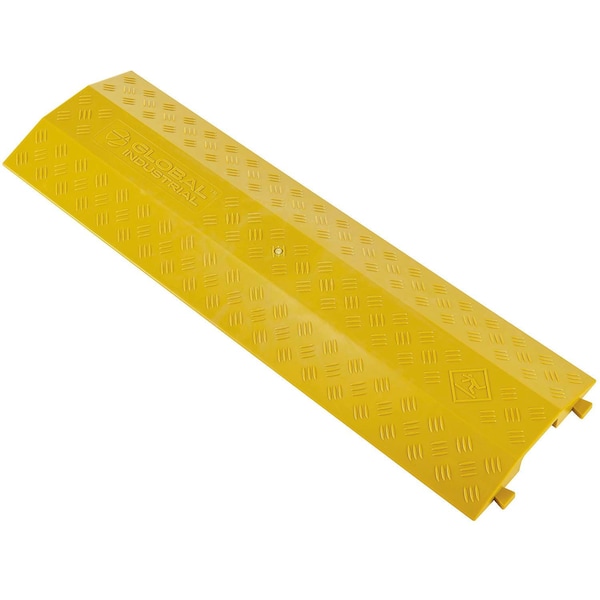 Global Industrial 1-Channel Drop Over Cable Protector, 18,000 lbs. Cap., Yellow - 670624