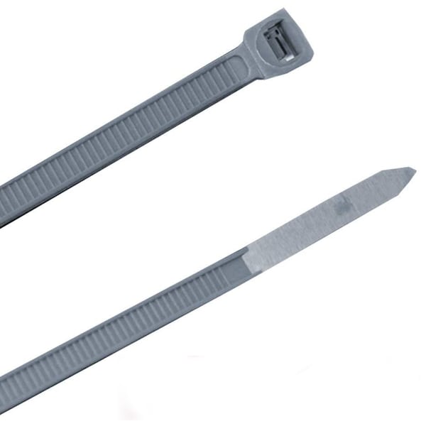 Us Cable Ties Cable Tie, 11 in., 50 lb, Grey Nylon, 100PK - SD11GY100