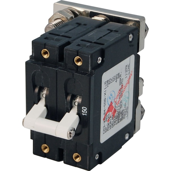Blue Sea Systems Circuit Breaker, C Series, 150A, 2 Pole, 120/240V AC, 5kA at 65V DC - 7267