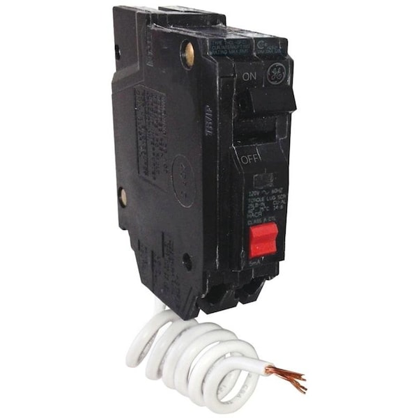 Ge Industrial Solutions Circuit Breaker, THQL Series, 15A, 1 Pole, 120/240V AC, 10kA at 120/240V AC - THQL1115GFTP