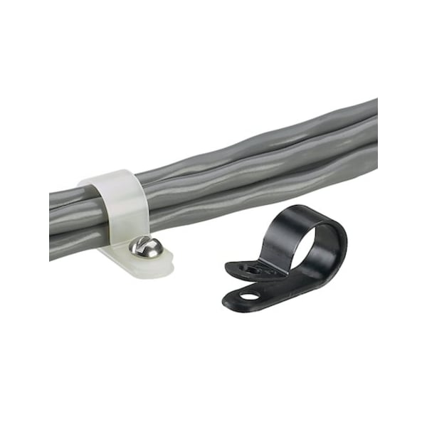 Panduit Fxd dia. Clmp, .38" Bdl, #8screw, Bl, PK1000 - CCS38-S8-M0