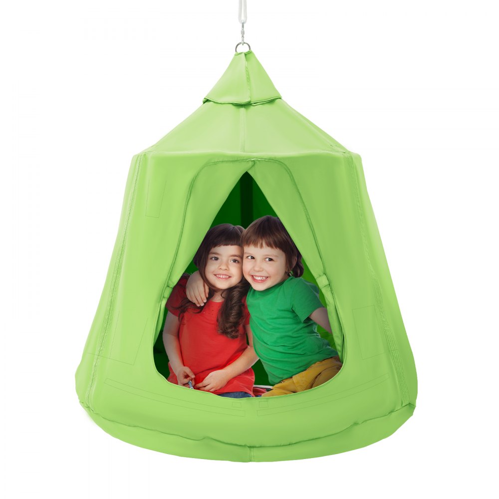 VEVOR Hanging Tree Tent, 330 LBS Capacity Hanging Tent Swing for Indoor and Outdoor Hammock Sensory Swing Chair w/LED Lights String, Inflatable Base, Ceiling Swing Pod Play Tent for Kids & Adults - DCZPLSQFB000WZA6QV9