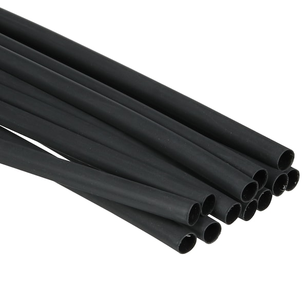 3M Shrink Tubing, 0.375in ID, Black, 4ft, PK12 - EPS300-3/8-48"-BLACK-12 PCS