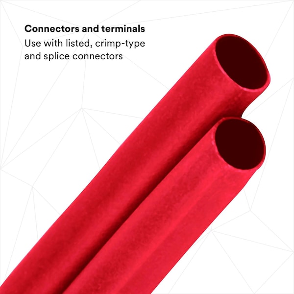 3M Shrink Tubing, 0.8in ID, Red, 6in, PK3 - ITCSN-0800-6"-RED-12-3 PC PKS