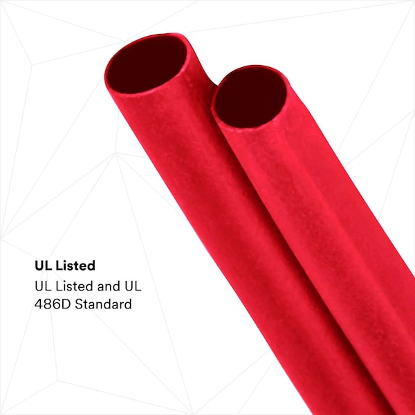 3M Shrink Tubing, 0.8in ID, Red, 6in, PK3 - ITCSN-0800-6"-RED-12-3 PC PKS