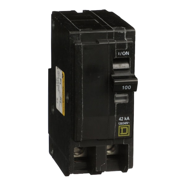 Square D Miniature Circuit Breaker, QO Series, 100A, 2 Pole, 120/240V AC, 42kA at 120/240V AC - QOH2100