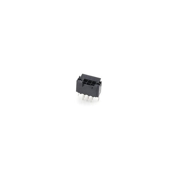 Molex MF SMC VERT HDR W/.250 clip Gold 6ckt - 44068-0278