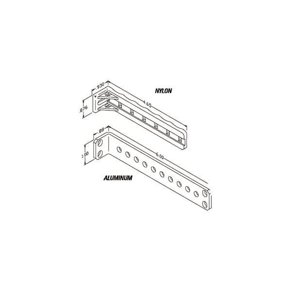Chatsworth Products Cpi CABLE MGMT BRACKET, BLACK, 6" STAND-OFF TIE BRACKET ALUM, 50PK, PK 50 - 10559-750
