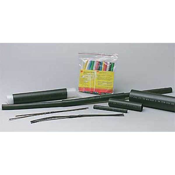 3M Shrink Tubing, 0.25in ID, Black, 6in, PK100 - EPS200-1/4-6"-BLACK-10-10 PC PKS