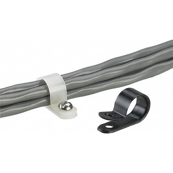 Panduit Fxd dia. Clmp, .87" Bdl, #10 Scrw, Wh, PK100 - CCH87-S10-C