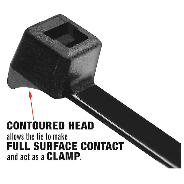 Us Cable Ties Cable Tie, 8 in., Clamp Head, Natural Nylon, 100PK - CH8N100
