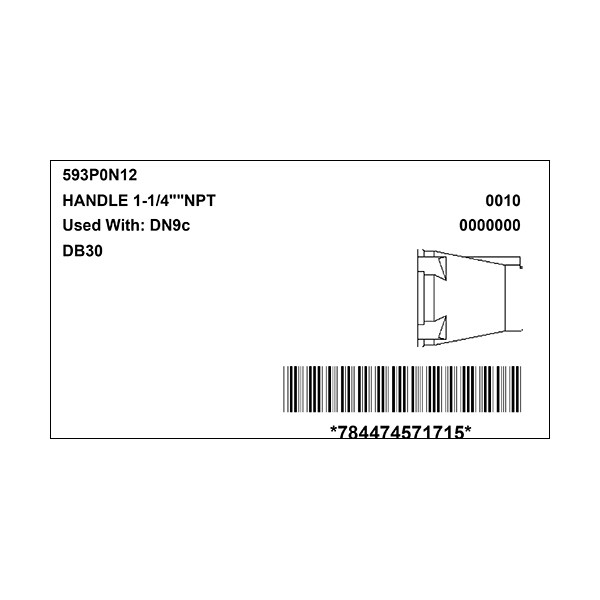 Meltric 593P0N12 HANDLE w/NPT - 593P0N12