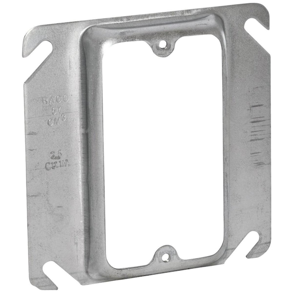 Southwire Electrical Box Cover, 1 Gang, Square, Galvanized Steel, Ring and Raised Cover - 52C13-UPC