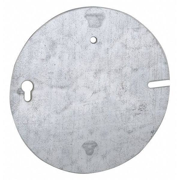 Raco Electrical Box Cover, Round, Steel, Flat, Blank Cover - 892