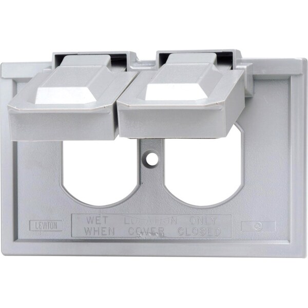 Leviton Electrical Box Cover, 1 Gang, Duplex Receptacle Cover - 04976-0GY