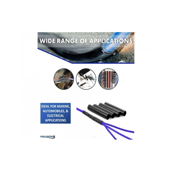 Kable Kontrol Adhesive Lined Heat Shrink Tubing - 3:1 Ratio - 3/4 Inside Diameter - 50 Long - Black - HSDW-31-0.75-50-BK