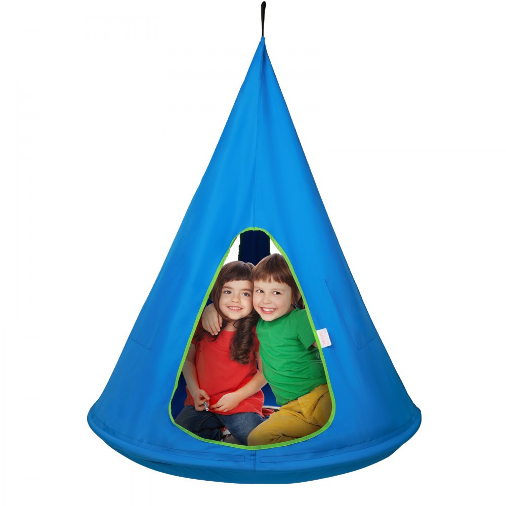 VEVOR Kids Nest Swing Chair, Hanging Hammock Chair with Adjustable Rope, Hammock Swing Chair for Kids Indoor and Outdoor Use (39" D x 52" H), 250lbs Weight Capacity, Sensory Swing for Kids, Blue - DCZPLSBFB0008TNQ2V0