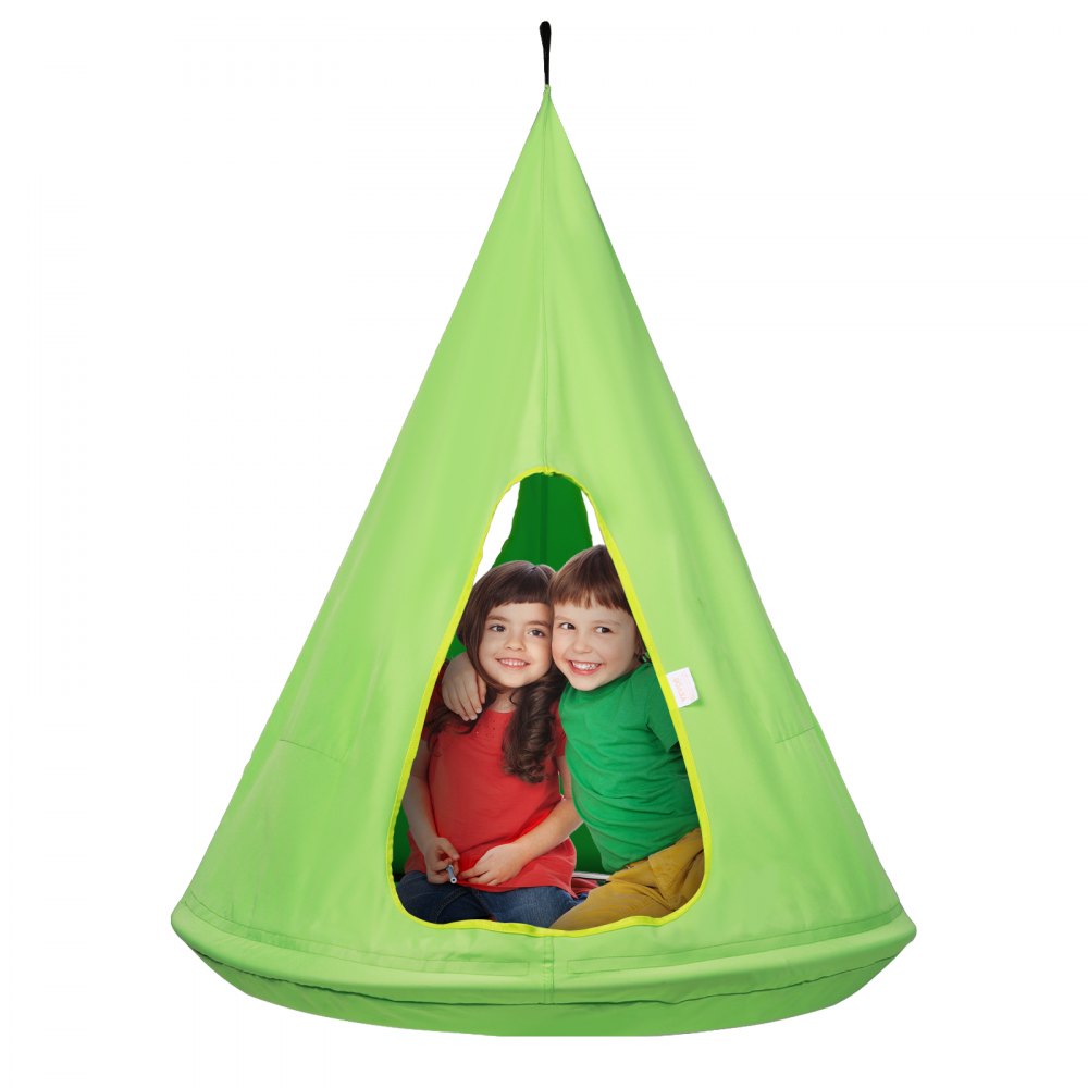 VEVOR Kids Nest Swing Chair, Hanging Hammock Chair with Adjustable Rope, Hammock Swing Chair for Kids Indoor and Outdoor Use (39" D x 52" H), 250lbs Weight Capacity, Sensory Swing for Kids, Green - DCZPLSBFB0009XHUIV0