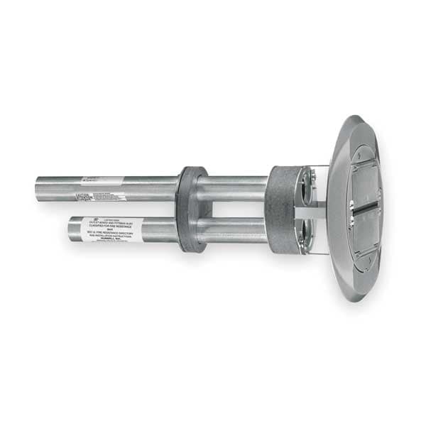 Hubbell Wiring Device-Kellems Poke-Through Box, 27 cu in, Wiring Box Type, 2 Gangs, Aluminum, Round Shape - S1PTAL