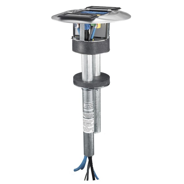 Hubbell Wiring Device-Kellems Poke-Through Box, 27 cu in, Wiring Box Type, 2 Gangs, Aluminum, Round Shape - S1PTAL