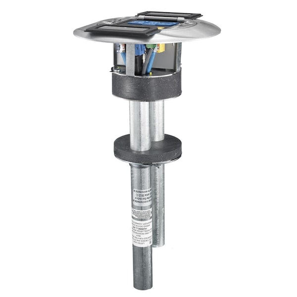 Hubbell Wiring Device-Kellems Poke-Through Box, 27 cu in, Wiring Box Type, 2 Gangs, Aluminum, Round Shape - S1PTAL