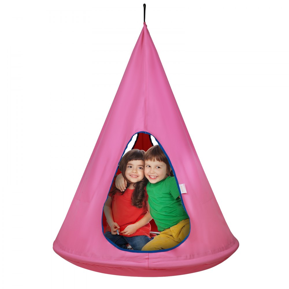 VEVOR Kids Nest Swing Chair, Hanging Hammock Chair with Adjustable Rope, Hammock Swing Chair for Kids Indoor and Outdoor Use (39" D x 52" H), 250lbs Weight Capacity, Sensory Swing for Kids, Pink - DCZPFSBFB0009POOIV0