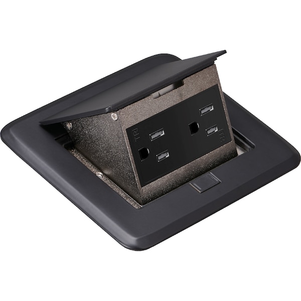 Newhouse Electric Electrical Box, 43 cu. in., Pop-Up Floor Box Type, 1, Metal, Square Shape - 7400BK