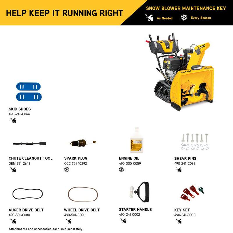 Cub Cadet 3X 26 in. 357cc Track Drive Three-Stage Electric Start Gas Snow Blower with Steel Chute Power Steering Heated Grips - 3X 26 TRAC w/LED Light Bar