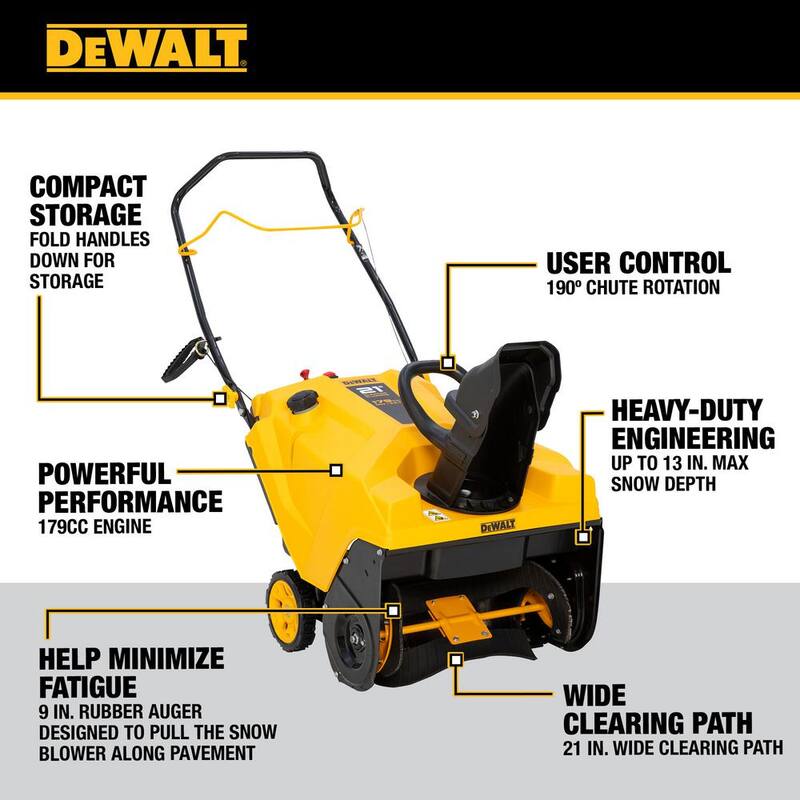 DEWALT 21 in. 179 cc Single-Stage Gas Snow Blower - 31P-2S6HA38