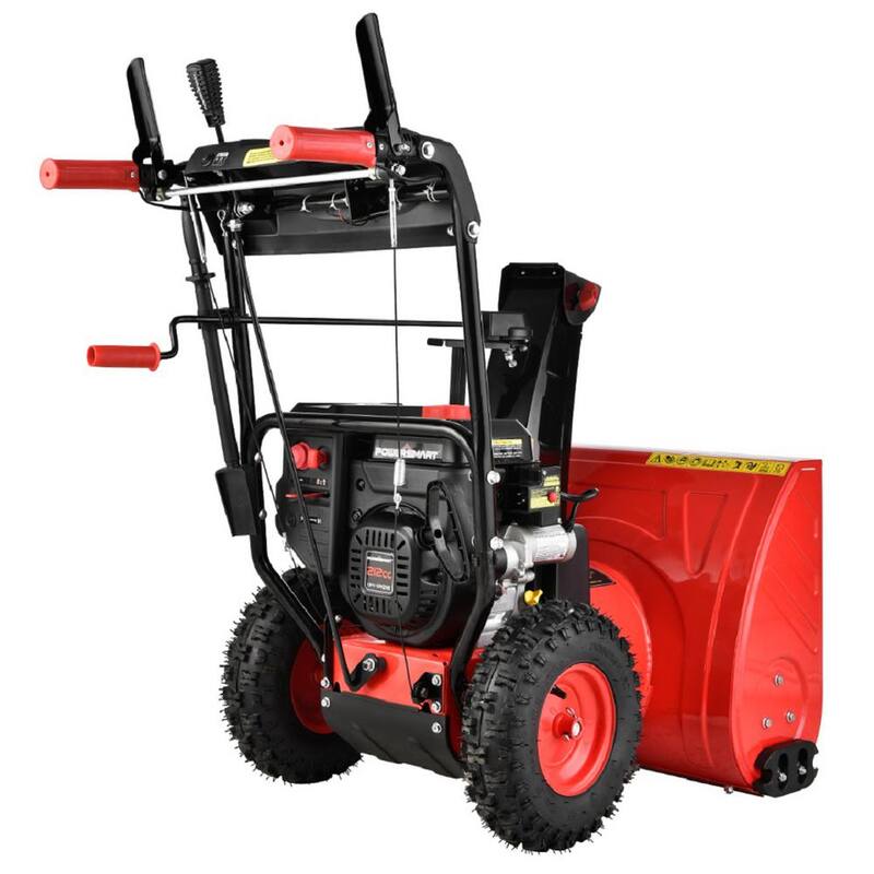 PowerSmart 24 in. 2-Stage Electric Start Gas Snow Blower with Heated Handles and LED Light - PSSHD24T