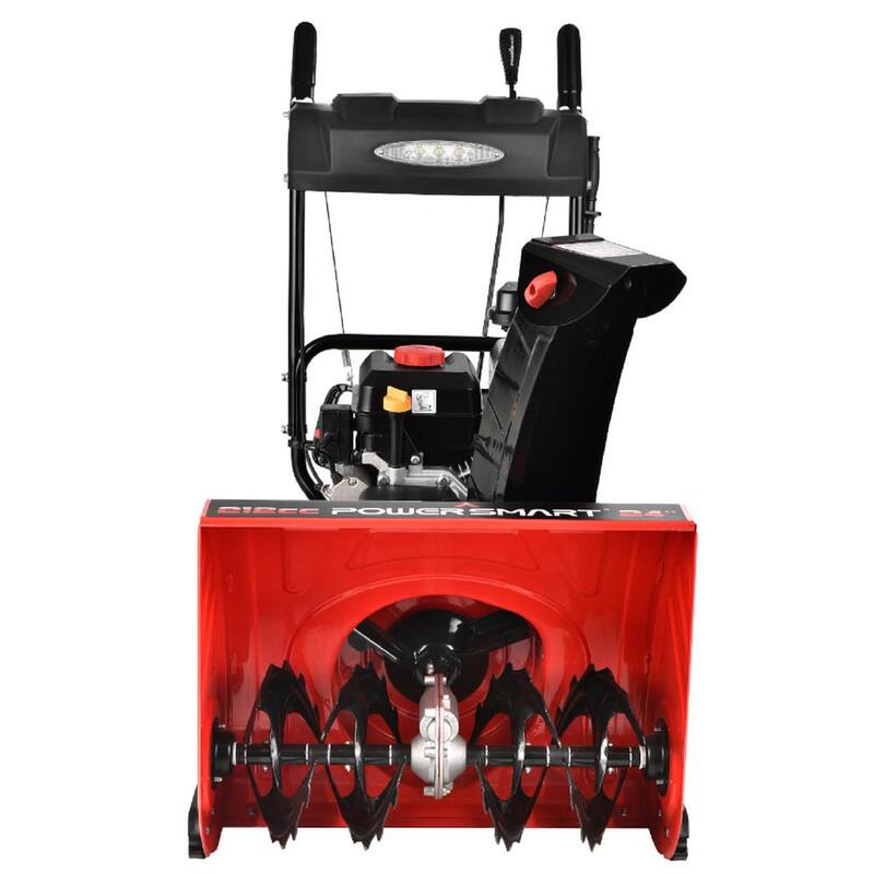 PowerSmart 24 in. 2-Stage Electric Start Gas Snow Blower with Heated Handles and LED Light - PSSHD24T
