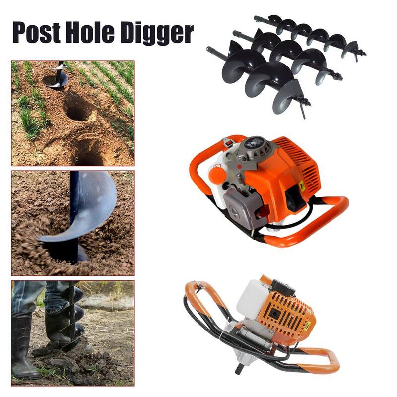 YIYIBYUS 52 cc Gasoline Engine Single-Cylinder 2-Stroke Post Hole Digger with 4 in./6 in./8 in. Bits - OT-C001-090+91