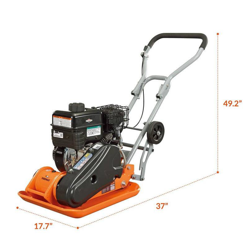 YARDMAX 3000 lb. Compaction Force Plate Compactor Briggs and Stratton 6.5HP/208cc - YC1390