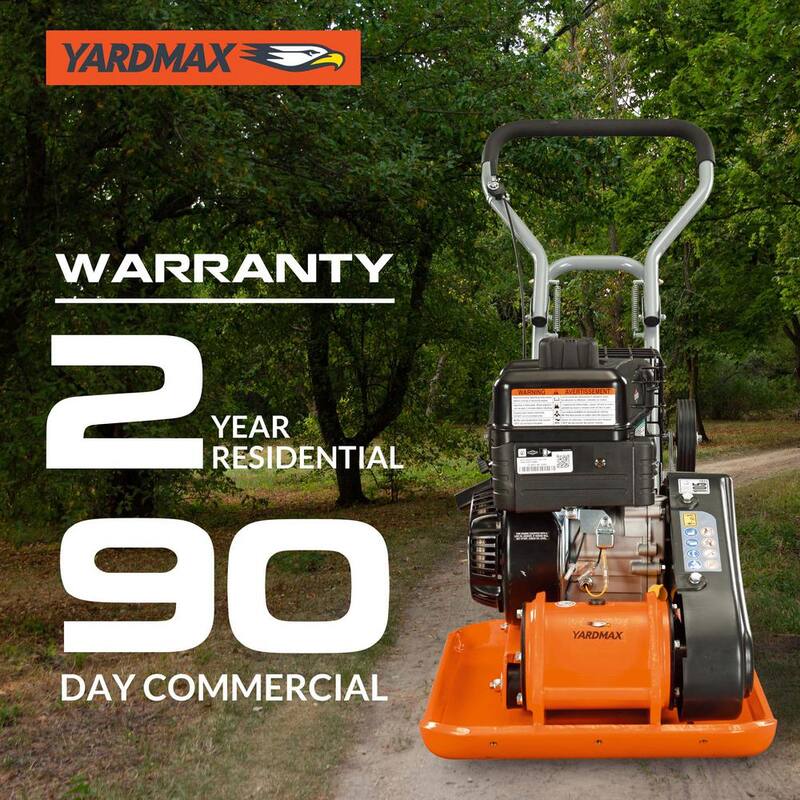 YARDMAX 3000 lb. Compaction Force Plate Compactor Briggs and Stratton 6.5HP/208cc - YC1390