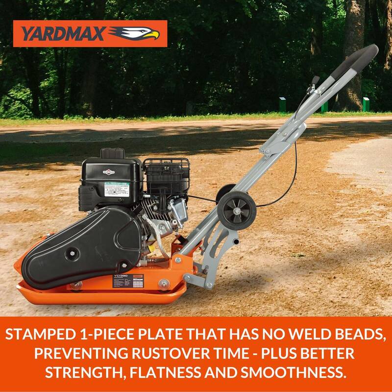 YARDMAX 3000 lb. Compaction Force Plate Compactor Briggs and Stratton 6.5HP/208cc - YC1390