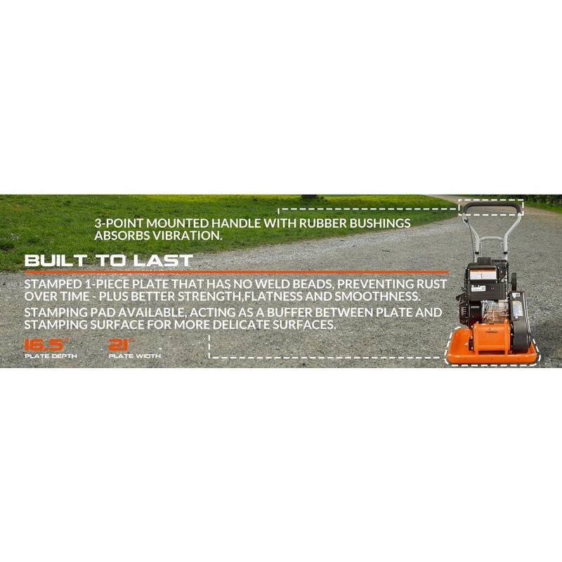 YARDMAX 3000 lb. Compaction Force Plate Compactor Briggs and Stratton 6.5HP/208cc - YC1390