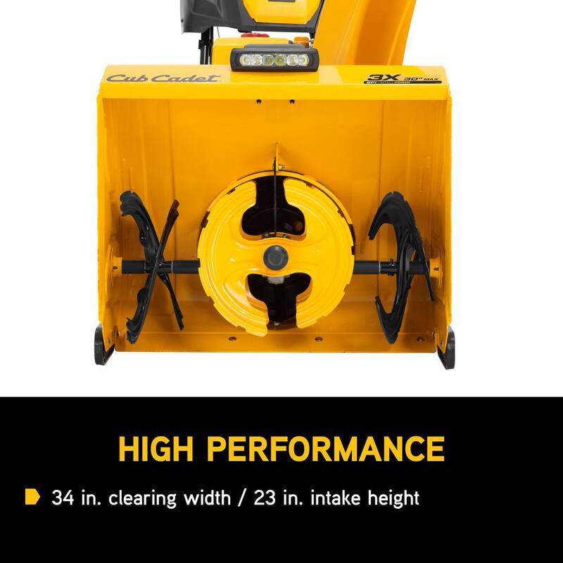 Cub Cadet 3X MAX 34 in. 420cc Fuel Injected (EFI) Three-Stage Electric Start Gas Snow Blower w/IntelliPower Hydrostatic Drive - 3X 34" MAX Hydro EFI IntelloPower