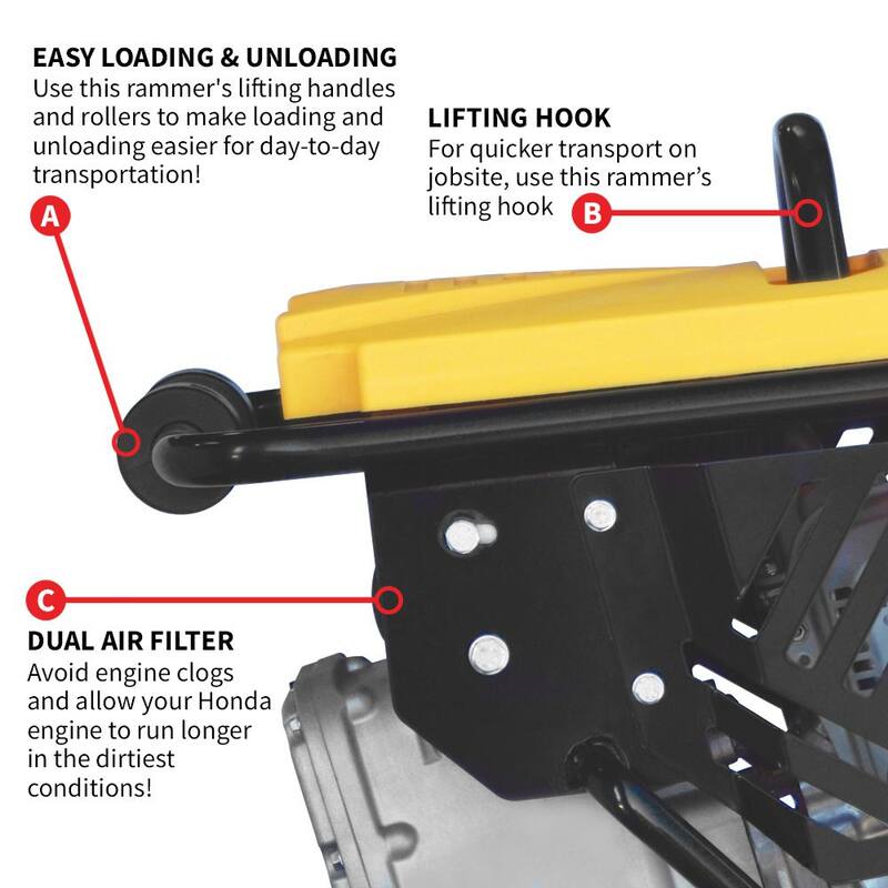 Tomahawk Power 3.5 HP Honda Vibratory Rammer Tamper with Honda GX120R Engine - TR68H