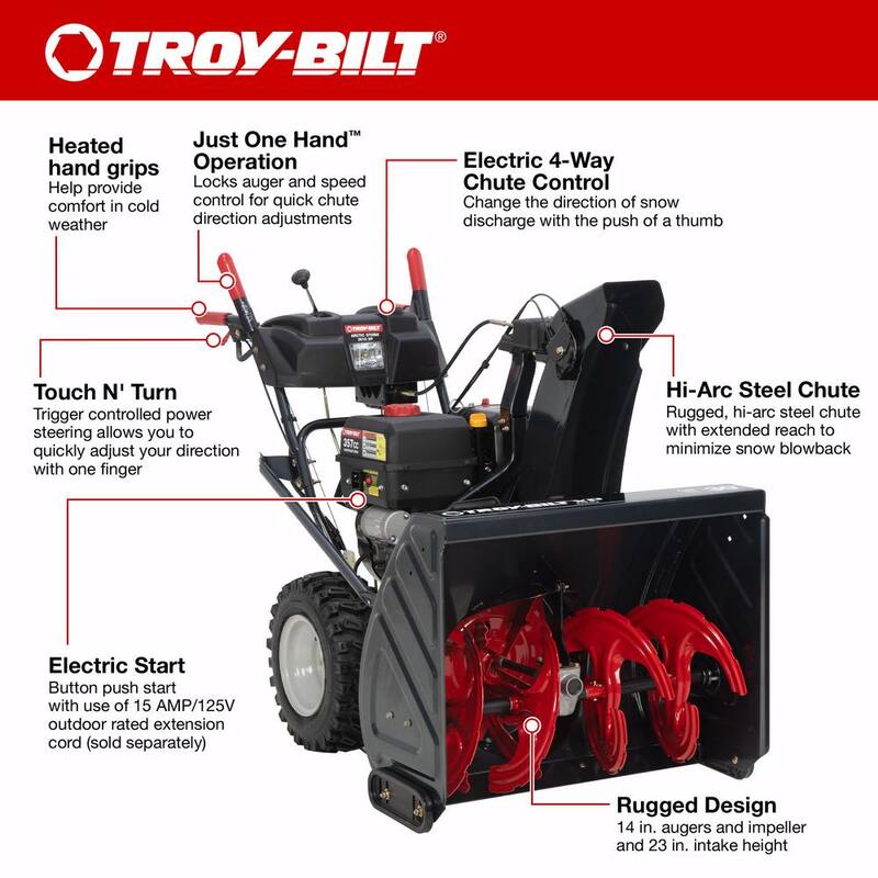 Troy-Bilt Arctic Storm 30 in. 357cc Two-Stage Electric Start Gas Snow Blower with Power Steering and Electric 4-Way Chute Control - Arctic Storm 30